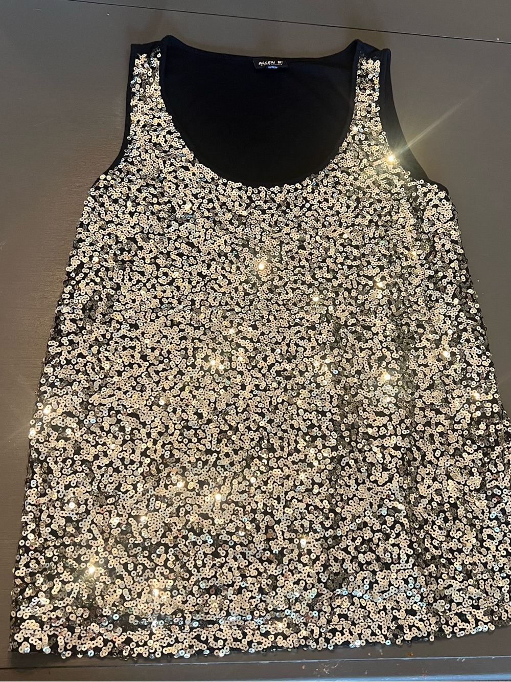 Allen B. Velvet Black Scoop Neck Top